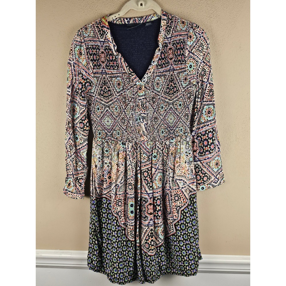 Maeve Anthropologie Womens Tiled Amethyst Dress Small Petite